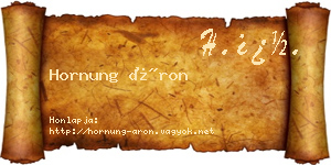 Hornung Áron névjegykártya